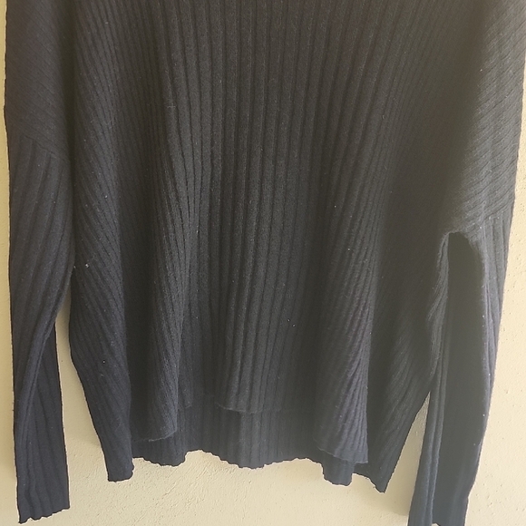 Madewell Charcoal Ribbed Sweater 22% Merino Wool 5% Alpaca - Picture 6 of 11
